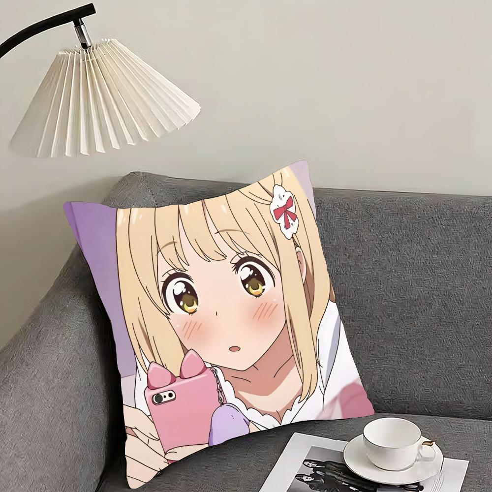 Asagao to Kase-san Cushion Cover Reversible Plush Pillow Cover – For car, sofa, bedroom, perfect as a gift.