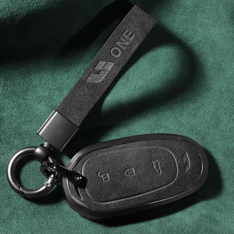 Deluxe Suede Key Case with Metal Buckle: Full Coverage Protection 1