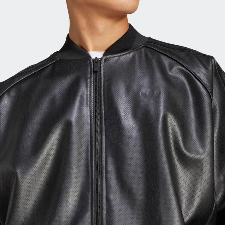 Adidas Originals American Vintage Simple Solid Color Sports Casual Loose Jacket Men Jacket Black JC8220