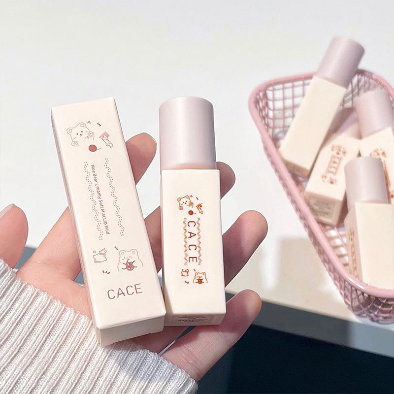 CACE Süßer Bär Cremiger Mattes Lippen-Schlamm: Hohe Pigmentierung, Nicht austrocknend, Feine Textur, Beliebte Farben.