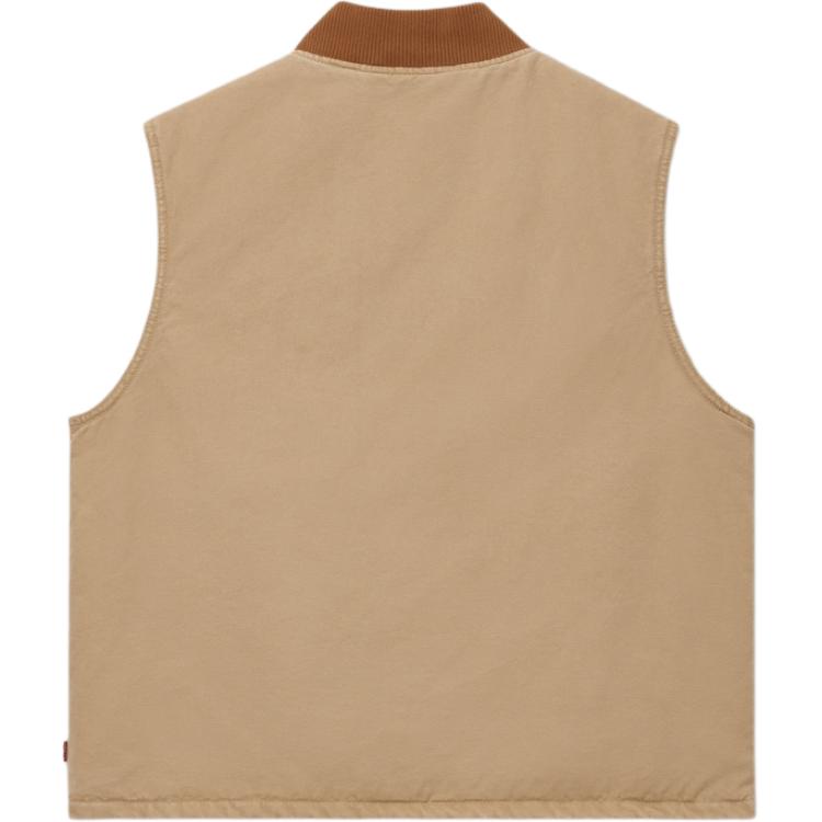 Levis Solid Color Casual Fashion Baseball Collar Zipper Vest Men Vests Camel A8580-0001