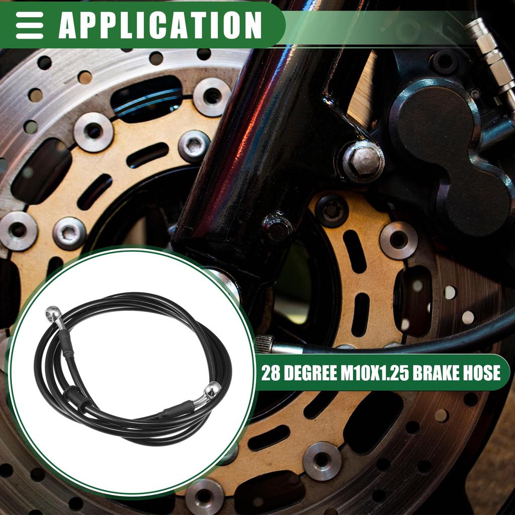 Motoforti Universal, Durable Brake, Clutch, and Oil Hose Set for Motorcycles, ATVs, and Off-Road Bikes, 28° Angle, 170cm