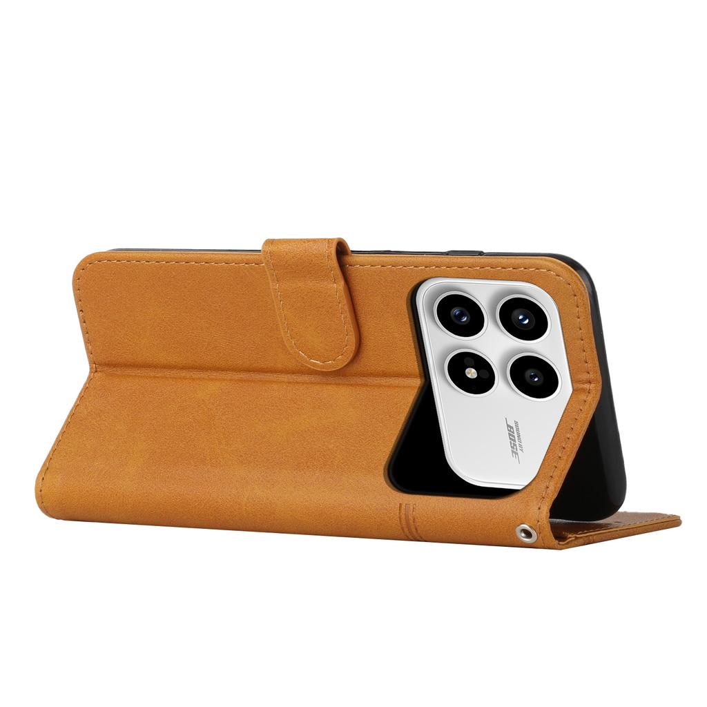 Leather Phone Case For Xiaomi Poco F8 Pro Foldable Stand Wallet Flip Cover with Strap