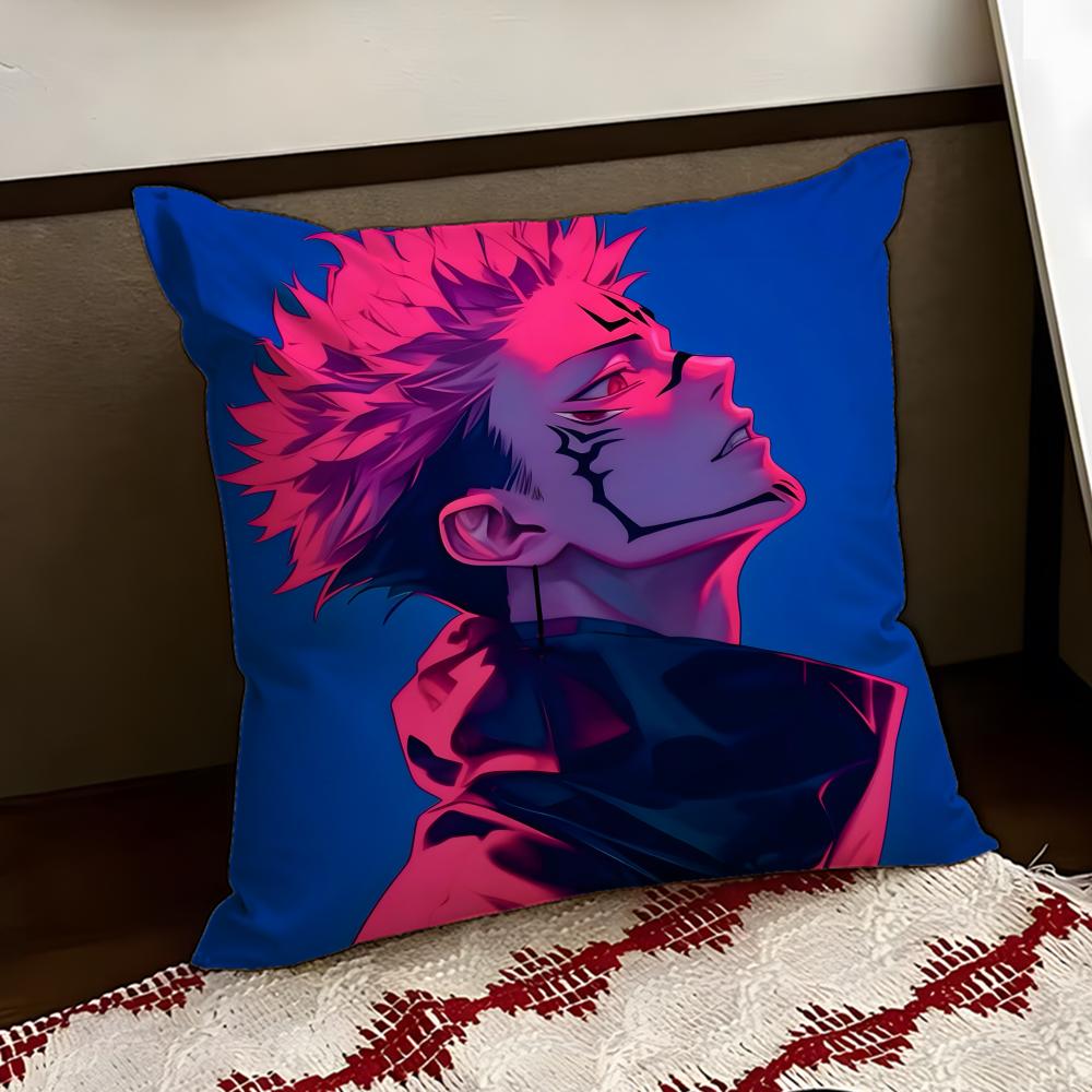 JJujutsu anime KKaisen Cushion Cover Reversible Soft Durable Pillow Cover Home  Car MultiScene Use for Daily Comfort