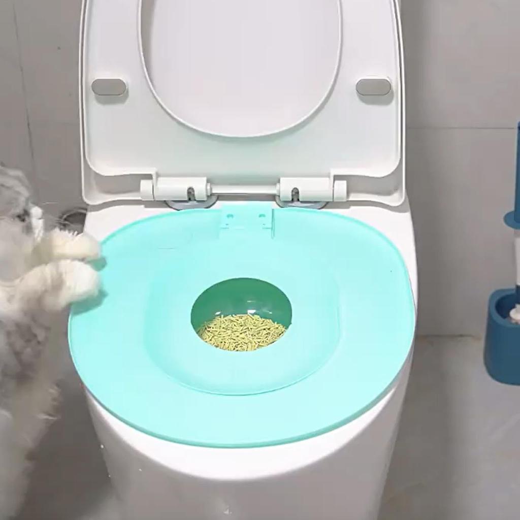 Cat Toilet Training Kit Potty Teaching Seat For Kitten Leakproof Non-Stick Cat Toilet Trainer For Apartment Bathroom House