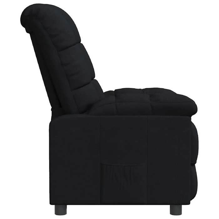 Fauteuil inclinable - MAISON EXCLUSIVE - Noir tissu - Manuel 3 positions - Cadre bois & métal - Accoudoirs rembourrés