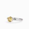 Round Citrine Ring Sterling Silver 925 Birthstone Jewelry Crystal Gemstone for Women