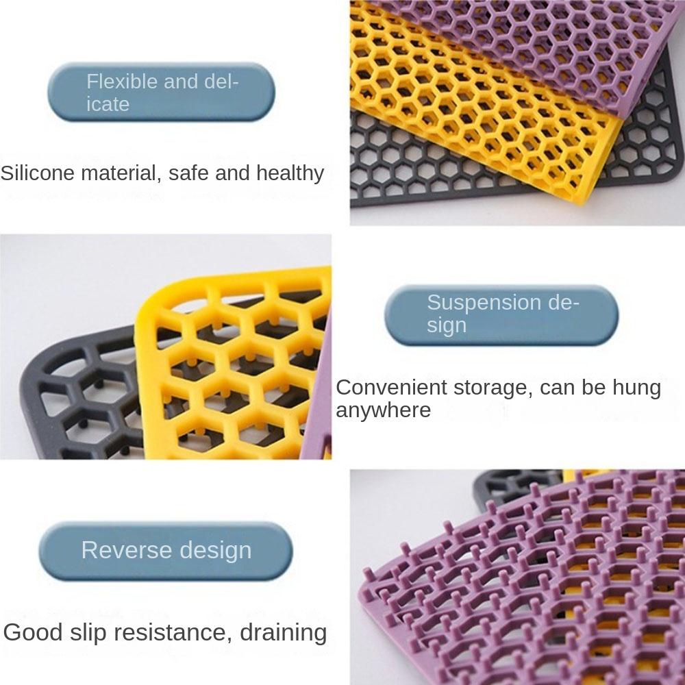 Silicone Dish Drying Mat Fast Draining Heat-resistant Mat  for Bottom of Kitchen Sink