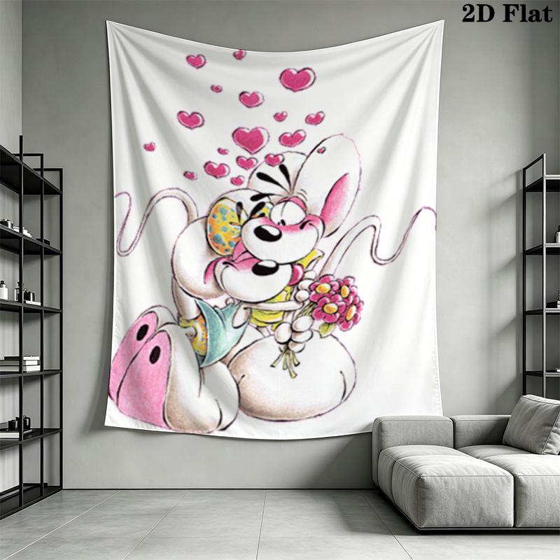 Diddl Wall Tapestry Aesthetic Wall Hanging Printed Fabric Blanket Decorative Tapestries for Bedroom Living Room Home Decor