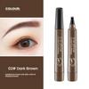 4-Tip Waterproof Microblading Eyebrow Pen, Natural Hair-Like Strokes, Smudge-Proof Long-Lasting Brow Makeup