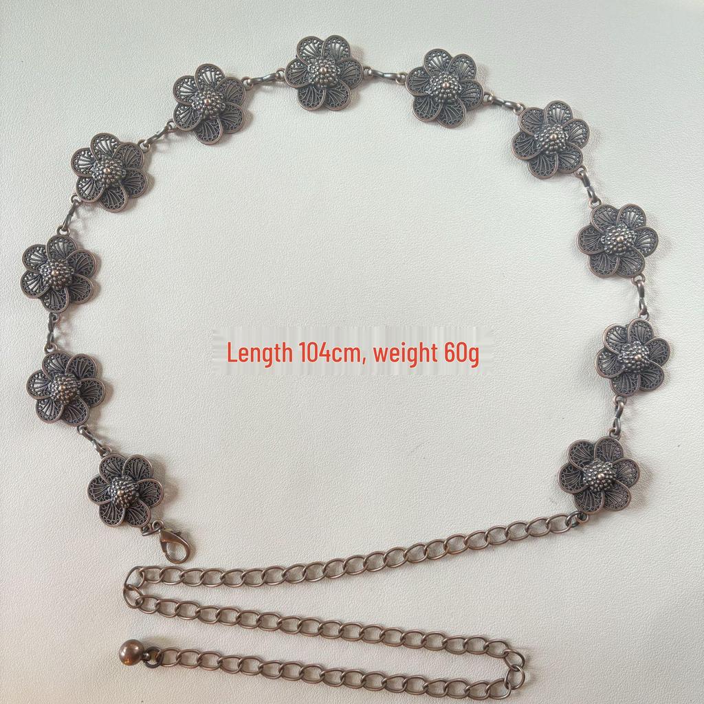 Damen Ethno-Stil Schmetterling Taillenkette: Modischer Metallgürtel für Rock oder Kleid