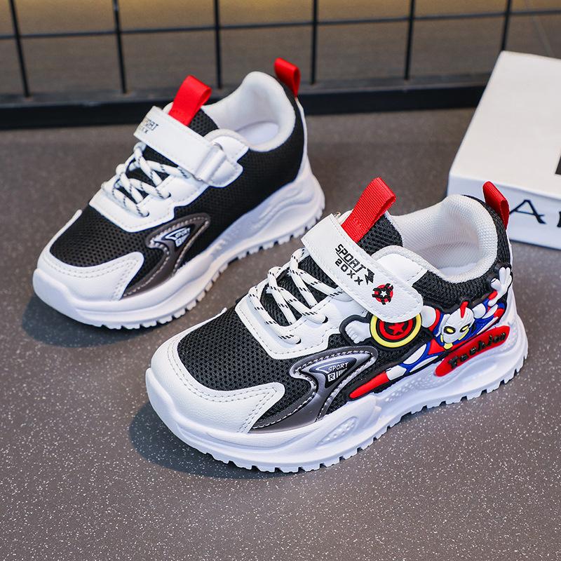 Детская спортивная обувь Весна и Осень Новая Мультяшная Мода Мягкая Подошва Дышащие Кроссовки Универсальная Удобная Спортивная Обувь 26
