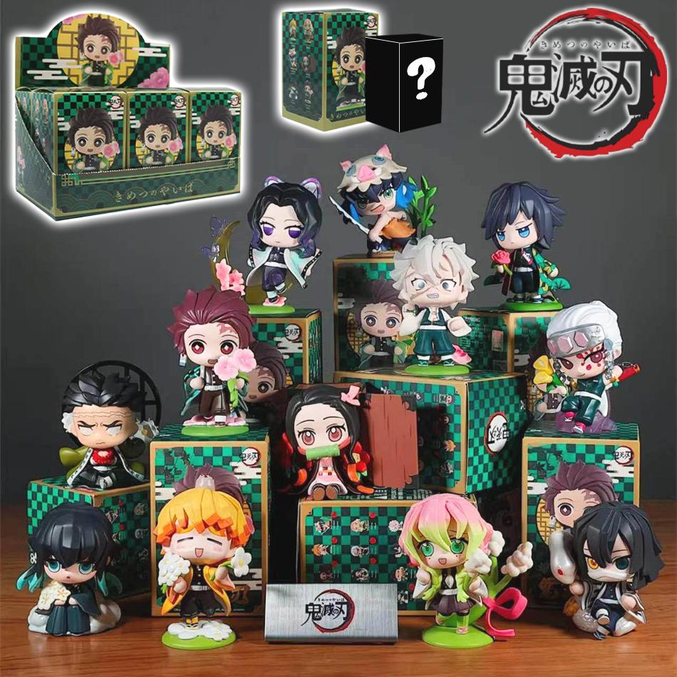In Stock Demon Slayer Kimetsu No Yaiba Cute And Charming Blind Box Full Character PVC Model Playthings Figure Desktop Ornaments Collectible Gifts