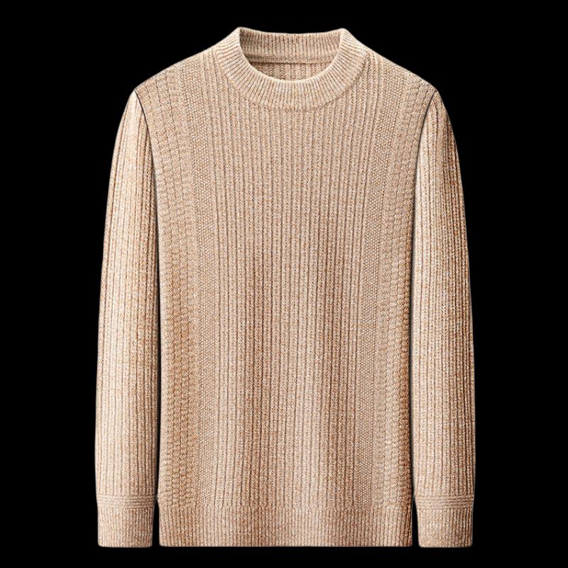 Hengyuanxiang Men's Round Neck Thick Knit Sweater