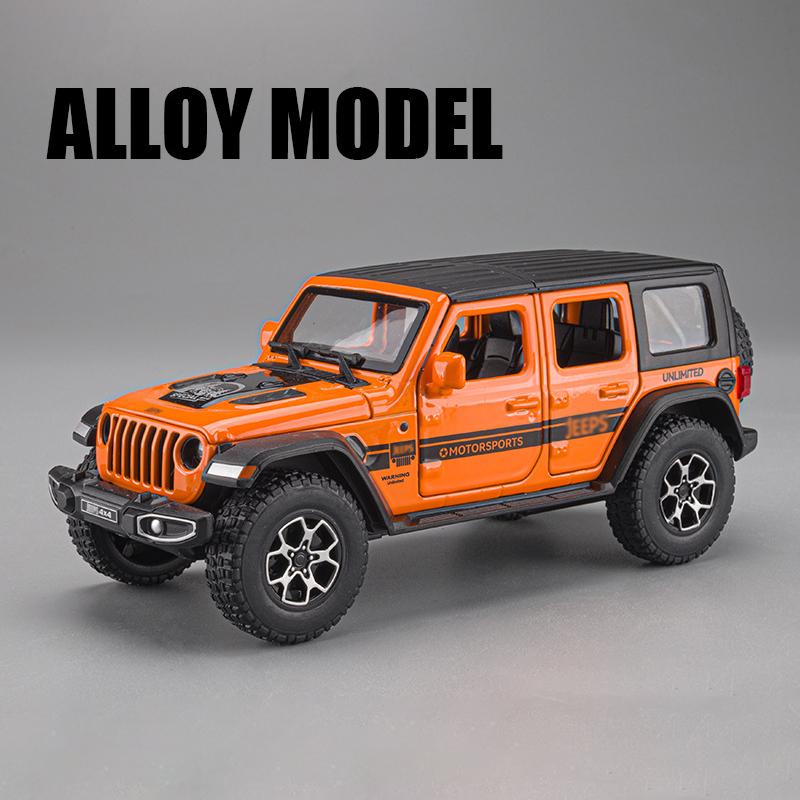 

1:32 Jeeps Wrangler Sahara Off-Road Alloy Model Car Toy Diecasts Metal Casting Sound and Light Car Toys For Children Vehicle оранжевый