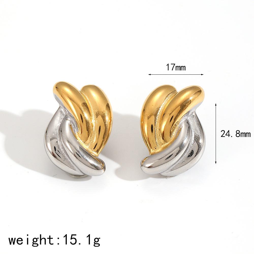 Boucles d'oreilles géométriques modernes en acier inoxydable pour femmes avec surface plaquée et look élégant