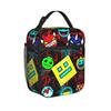 Geometry Dash Runner Isolierte Lunchtasche Kühltasche Wiederverwendbar, Lunchbehälter Geometrischer Dash Tragbare Tasche Lunchbox Lebensmitteltasche