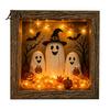 Small Halloween Figures Lighted Frame Ornaments, Light Up Shadow Box, Warm Festive Party Supplies Atmosphere LED Lights for Home Living Room