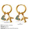 Sweet Wind Diy Cross Pearl Pendant Earrings Stainless Steel Gold Plated Diamond Jewelry