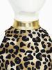 Girls Prehistoric Costume Leopard Print Dress with Built-in Briefs & Oversleeves Metallic Gloss for Performance