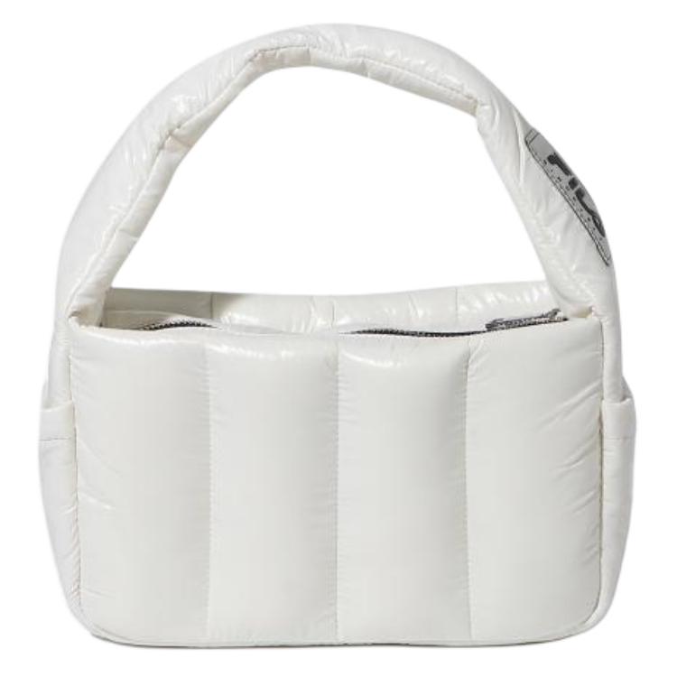 FILA Milano Series Solid Color Simple Fashion Casual Nylon Tote Bag Unisex bags White FS3BCF6313F-IVY White