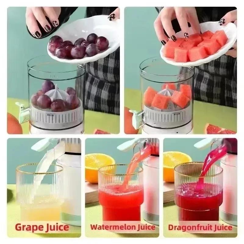 USB Rechargeable Citrus Juicer Portable Electric Fruit Blender Automatic Fresh Juice Machine for Home Residue Separation