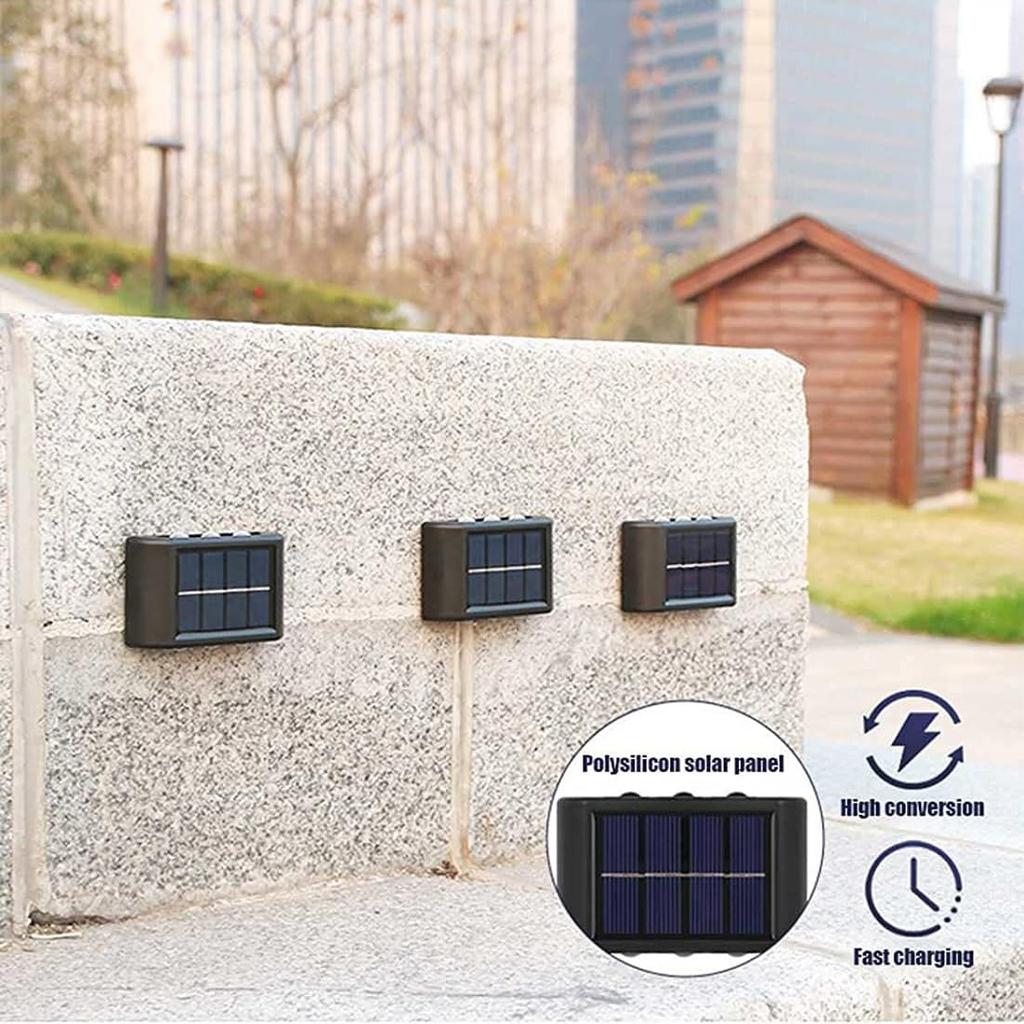 LED Solar Wall Lamp Outdoor Waterproof Light Up and Down Luminous Lighting for Home Garden Yard Fence Decoration Sunlight Light