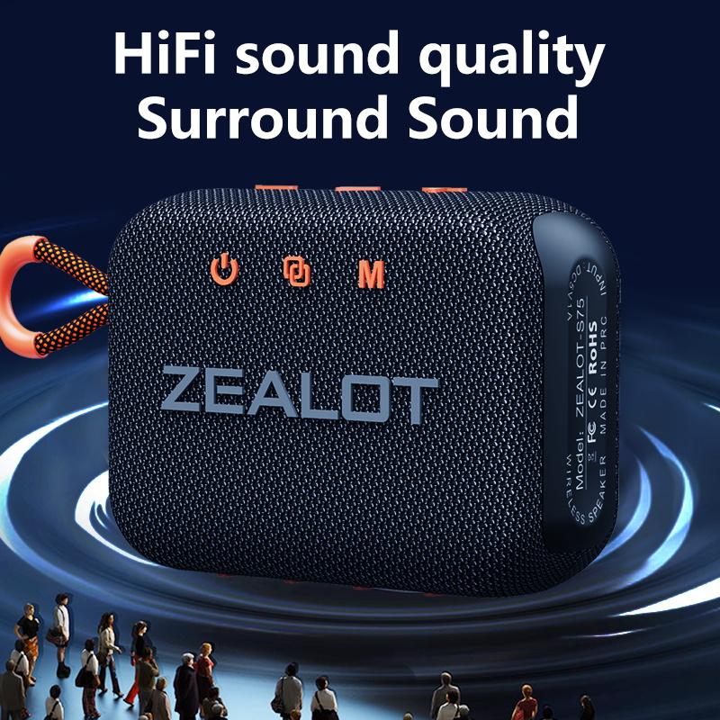 ZEALOT S75 10W Wireless Speakers Outdoor Portable Subwoofer Speaker Waterproof IPX 6 Wireless Speaker Dual Pairing,3000mAh.