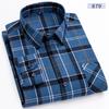 New Flannel Plaid Shirts For Men Spring Cotton Easy Care Non-iron Long Sleeve Casual Clothing Business Smart Dress Top Shirts