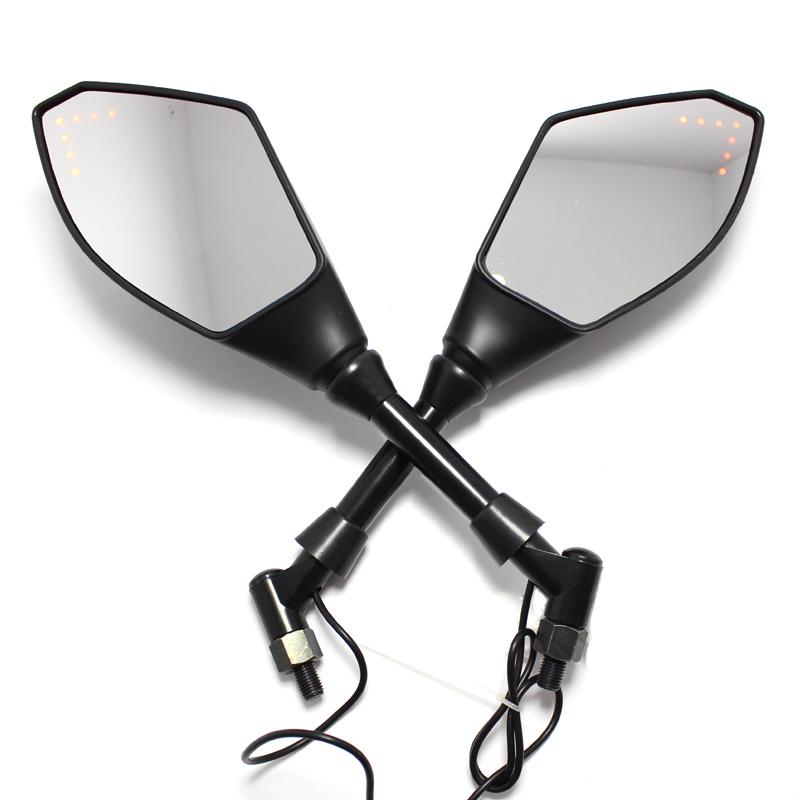 Motorcycle Rearview Mirrors LED Turn Signals Lights for Hyosung GT125R GT250R GT650R Kawasaki Z750S Ninja 250R