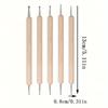 5pcs Double-Headed Nail Art Dotting Brush, Imprint Dotting Pen, Dual-Use Dotting Pen, Carving Pen, Wooden Stick Tool, Press-On Pen