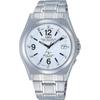 Citizen Q&Q Analog Solar Radio-Controlled Waterproof Watch Men's White Metal Band