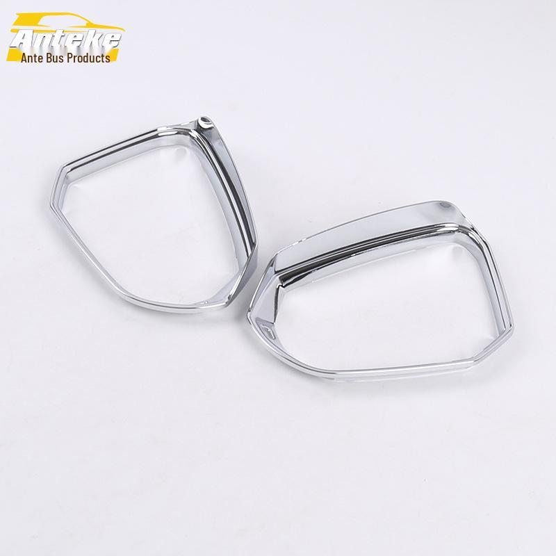 

19 Q3 Rearview Mirror Rain Shield Deflector & Bright Frame Trim