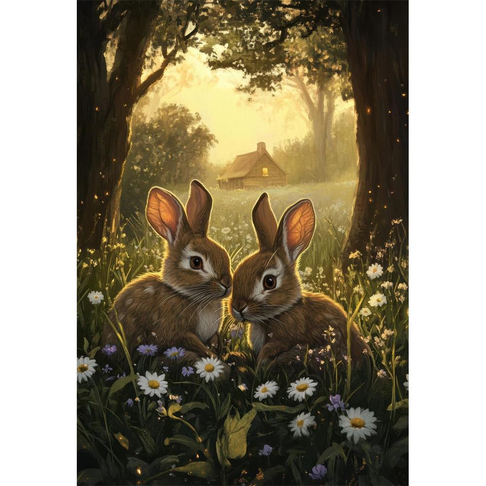 5D Diy Diamond Painting Cross Stitch Embroidery Vintage Woodland Animals Full Round Drill Home Decor Wall Art Gift