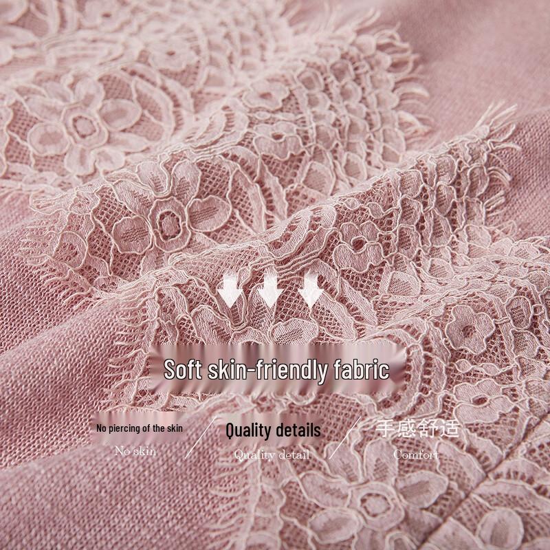 Demana French Lace V-Neck Slub Knit Top
