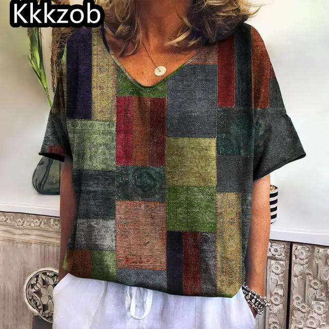 Damska koszulka z krótkim rękawem i dekoltem w serek, mały motyl, nadruk 3D, topy damskie, luźna, oversize'owa koszulka Street Beat