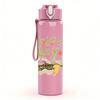 1PC Green Soup Minimalist Cartoon Text Print 750ml Portable Sports Water Bottle Leakproof Gym Outdoor Travel Drink Cup