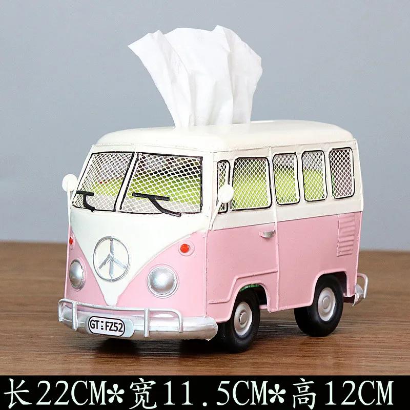 Scatola portatovaglioli a forma di Scarabeo Bus in Ferro Battuto Retrò Americano Scatola portatovaglioli Creativa Modello di Auto Decorazione Artigianato Regalo Speciale Decorazione per la Casa