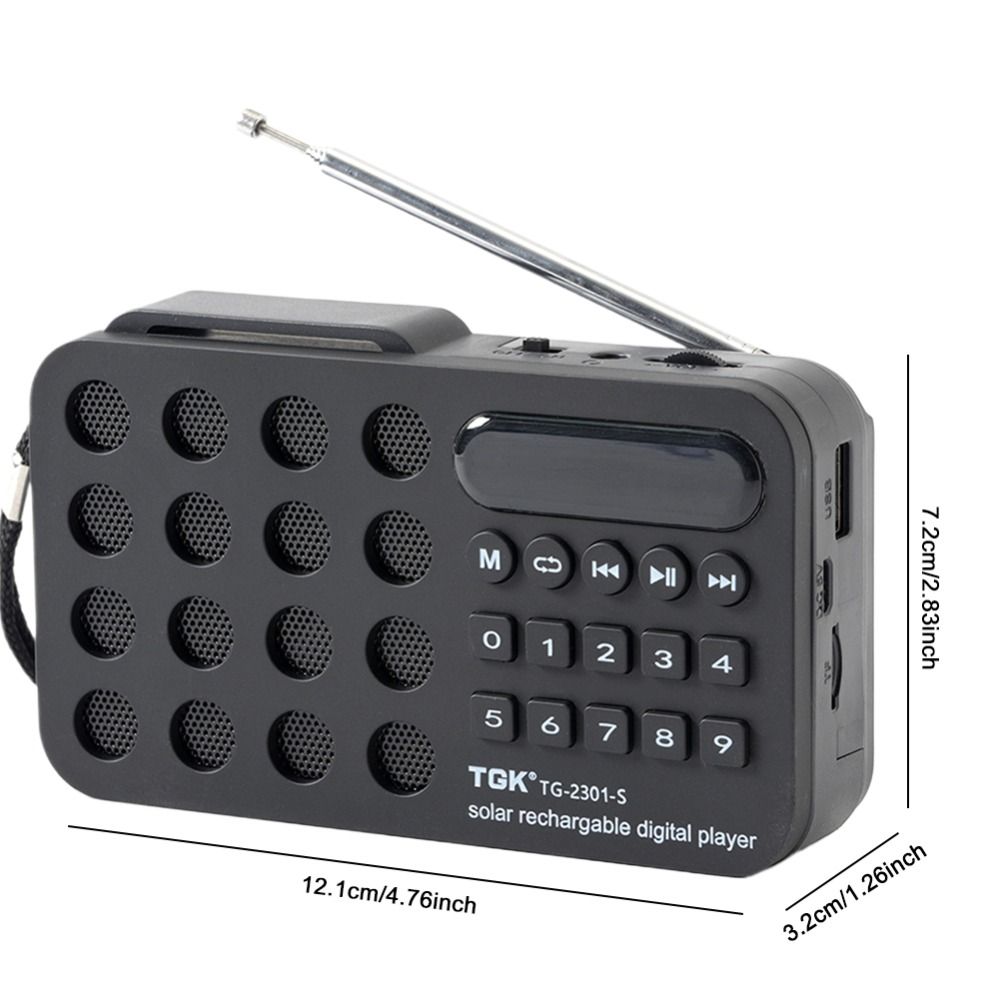 Rechargeable Mini Bluetooth Speaker Solar Charging MP3 Music Player Digital Radio Receiver