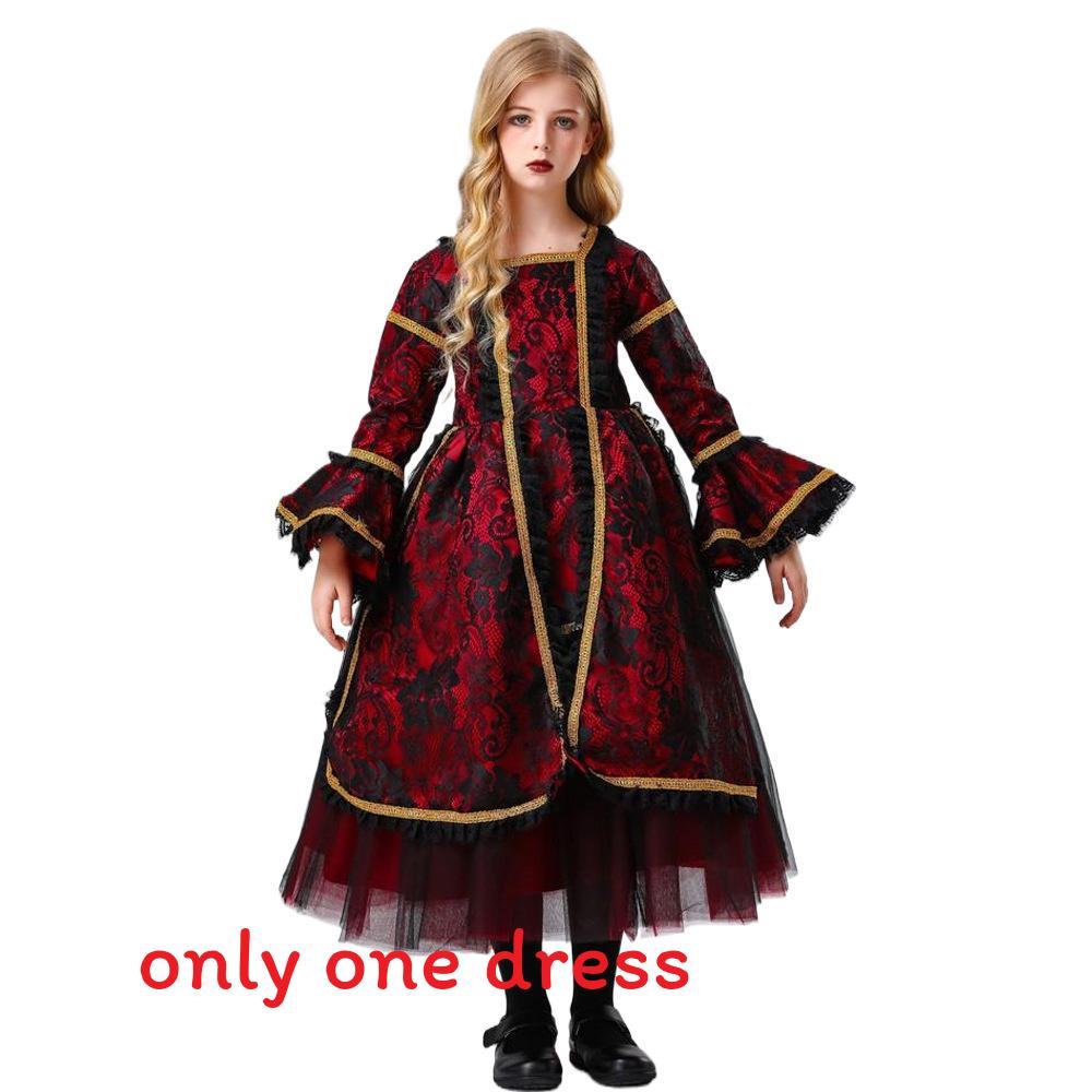 Halloween Child Vampire Costume For Kids With Spandex Fabric For Stage Performance 120