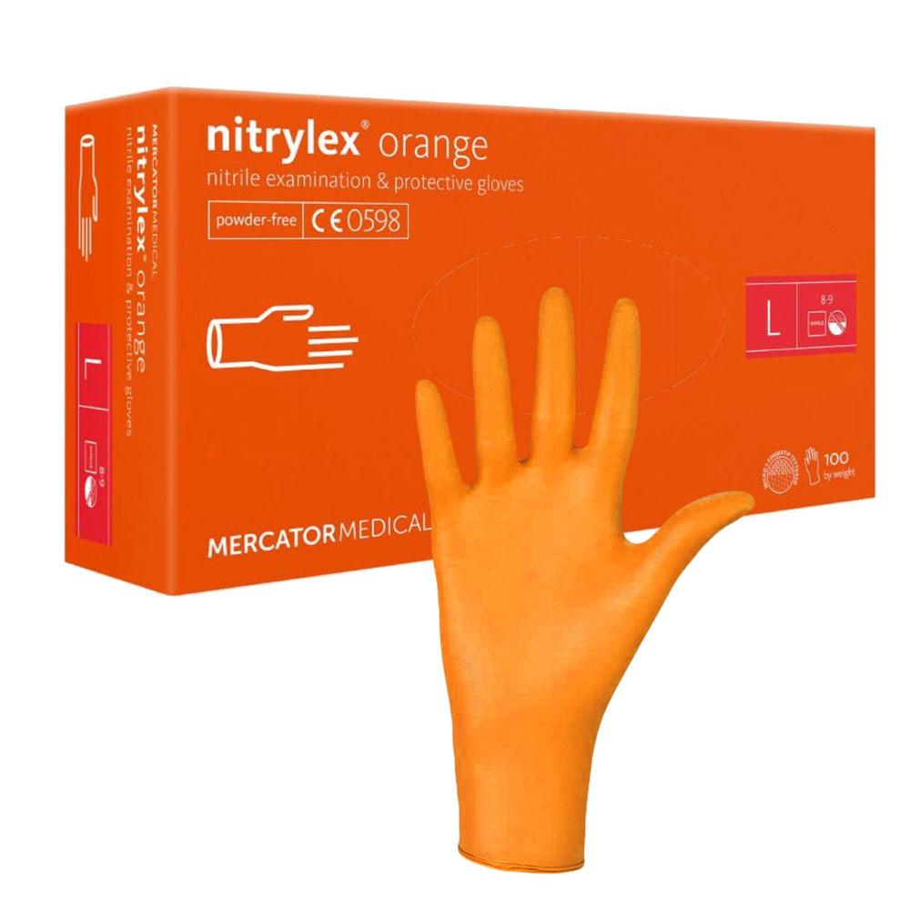 Mercator Nitrylex Orange Nitrile Gloves 100 Pieces