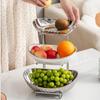 Pabei 3-Tier Ceramic Fruit Plate with Silver Stand