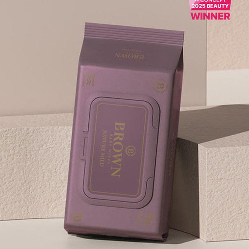 BROWN 70gsm Nature Mild Baby Wipes 70 Sheets Cap Type 20 Packs 20 packs