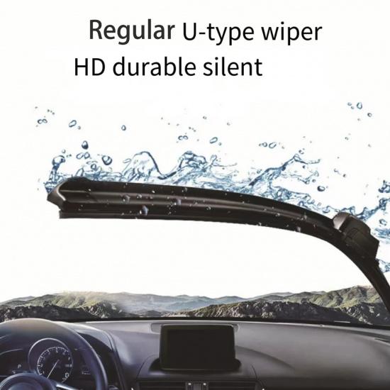 For Citroen C3 MK1 2002-2009 Car Wiper U-type Soft Rubber Boneless Wiper HD Quiet Durable Automotive Wiper replacement three rub
