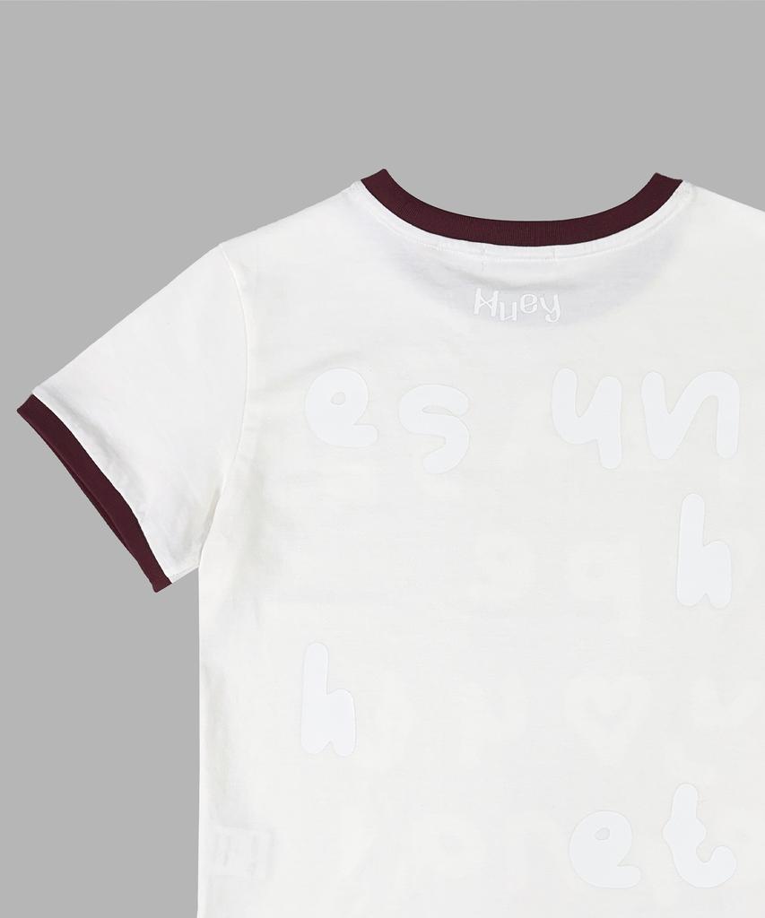 Hyui Alphabet Ringer Tee White