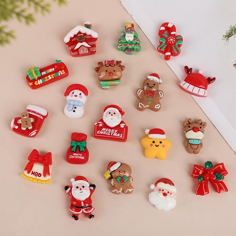 10/20PCS Resin Christmas Fridge Magnets Cartoon Santa Claus Snowman Xmas Tree Magnet Christmas Decoration For Home New Year Gift