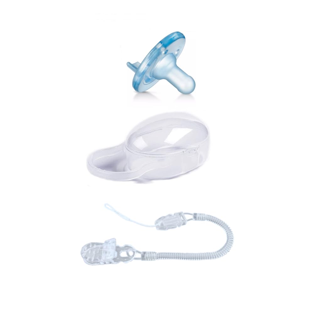 Philips Pacifier Case Pacifier Holder [Set] 0-3m + (0-3 Months, Blue) +