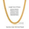 Vintage Curb Cuban Link Chain Necklaces Male Gold Color Stainless Steel Long Choker Chain For Men Women Hip Hop Jewelry Gift