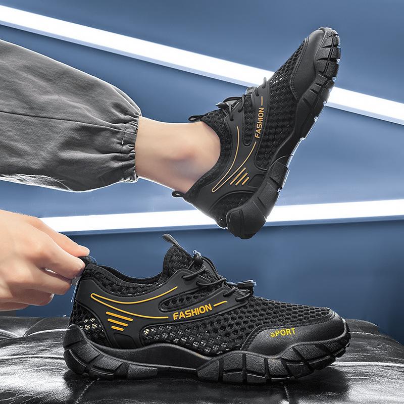 

Сетчатые туфли мужские летние дышащие сетчатые тонкие мужские туфли одинарные сетчатые походные туфли сетчатые летние повседневные спортивные туфли 39 чёрный