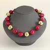 Punk Contrast Color Resin Acrylic Beaded Necklace Exaggerated Geometric Ball Hip Hop Trendy Fashion Jewelry For Men Women Party Gift